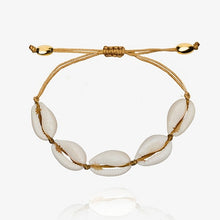 Load image into Gallery viewer, NATURAL PUKA SHELL BRACELET GOLD SHELL cowries bracelets boho fashion beach seashell women bracelets jewelry