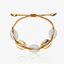Load image into Gallery viewer, NATURAL PUKA SHELL BRACELET GOLD SHELL cowries bracelets boho fashion beach seashell women bracelets jewelry