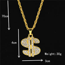 Load image into Gallery viewer, Uodesign The Praying Hands Pendants &amp; Necklaces Brother Gift Gold Color Crystal Alloy Hip Hop Men Chain Jewelry