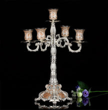 Load image into Gallery viewer, European carved 5arm metal candle holders gold candelabra gold candle holders for home deocoration ZT013