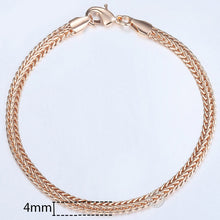 Load image into Gallery viewer, 20cm Bracelets For Women Men 585 Rose Gold Curb Snail Foxtail Venitian Link Chains Men's Bracelets Fashion Jewelry Gifts KCBB1