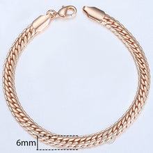 Load image into Gallery viewer, 20cm Bracelets For Women Men 585 Rose Gold Curb Snail Foxtail Venitian Link Chains Men's Bracelets Fashion Jewelry Gifts KCBB1