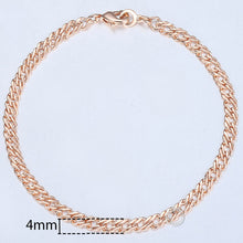Load image into Gallery viewer, 20cm Bracelets For Women Men 585 Rose Gold Curb Snail Foxtail Venitian Link Chains Men's Bracelets Fashion Jewelry Gifts KCBB1