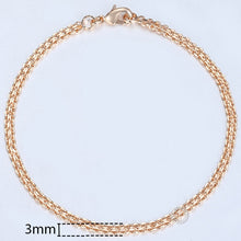 Load image into Gallery viewer, 20cm Bracelets For Women Men 585 Rose Gold Curb Snail Foxtail Venitian Link Chains Men's Bracelets Fashion Jewelry Gifts KCBB1