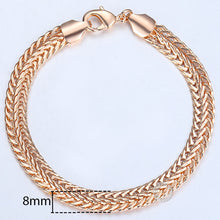 Load image into Gallery viewer, 20cm Bracelets For Women Men 585 Rose Gold Curb Snail Foxtail Venitian Link Chains Men's Bracelets Fashion Jewelry Gifts KCBB1