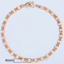 Load image into Gallery viewer, 20cm Bracelets For Women Men 585 Rose Gold Curb Snail Foxtail Venitian Link Chains Men's Bracelets Fashion Jewelry Gifts KCBB1