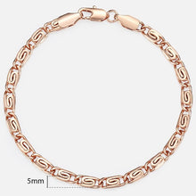 Load image into Gallery viewer, 20cm Bracelets For Women Men 585 Rose Gold Curb Snail Foxtail Venitian Link Chains Men's Bracelets Fashion Jewelry Gifts KCBB1