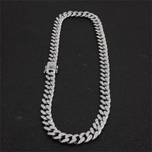 Load image into Gallery viewer, 13mm Miami Cuban Link Chain Gold Silver Necklace Bracelet Iced Out Crystal Rhinestone Bling Hip hop for Men Jewelry Necklaces