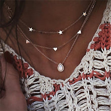 Load image into Gallery viewer, IPARAM Fashion Multiple Layers Cross Necklaces For Women Charm Gold Color Chokers Necklace Boho Collares Female Party Jewelry