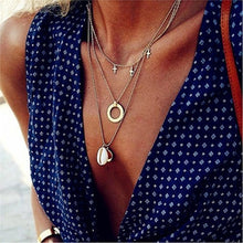 Load image into Gallery viewer, IPARAM Fashion Multiple Layers Cross Necklaces For Women Charm Gold Color Chokers Necklace Boho Collares Female Party Jewelry