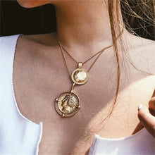 Load image into Gallery viewer, IPARAM Fashion Multiple Layers Cross Necklaces For Women Charm Gold Color Chokers Necklace Boho Collares Female Party Jewelry