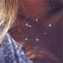 Load image into Gallery viewer, IPARAM Fashion Multiple Layers Cross Necklaces For Women Charm Gold Color Chokers Necklace Boho Collares Female Party Jewelry
