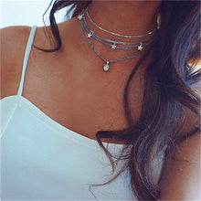 Load image into Gallery viewer, IPARAM Fashion Multiple Layers Cross Necklaces For Women Charm Gold Color Chokers Necklace Boho Collares Female Party Jewelry