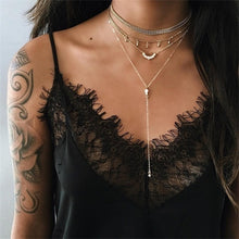 Load image into Gallery viewer, IPARAM Fashion Multiple Layers Cross Necklaces For Women Charm Gold Color Chokers Necklace Boho Collares Female Party Jewelry