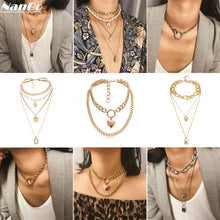 Load image into Gallery viewer, Fashion Charm ZA Maxi Chunky Collar Choker Necklaces For Women Gold Silver Girls Chain Jewelry Short Accessories Brincos 2019