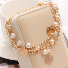 Load image into Gallery viewer, 2019 New Woman Bracelets Mulitlayer Gold Chain Heart Bracelets &amp; Bangles Charm Bracelets For Women Crystal Bracelets