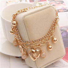 Load image into Gallery viewer, 2019 New Woman Bracelets Mulitlayer Gold Chain Heart Bracelets &amp; Bangles Charm Bracelets For Women Crystal Bracelets