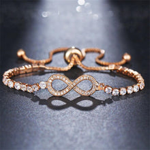 Load image into Gallery viewer, DIEZI New Luxury Chain Bracelet For Women Rose Gold Silver Cubic Zirconia Charm Bracelets &amp; Bangles For Girls Wedding Jewelry