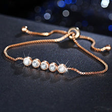 Load image into Gallery viewer, DIEZI New Luxury Chain Bracelet For Women Rose Gold Silver Cubic Zirconia Charm Bracelets &amp; Bangles For Girls Wedding Jewelry