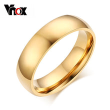 Load image into Gallery viewer, Vnox 6mm Classic Wedding Ring for Men / Women Gold / Blue / Silver Color Stainless Steel US size