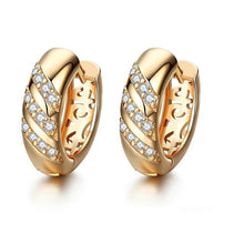 Load image into Gallery viewer, MISANANRYNE Classic Design Gold Color AAA CZ Wedding Hoop Earrings for Women Fashion jewelry Design Gift Accessories