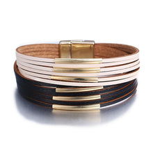 Load image into Gallery viewer, 17KM New Gold Leather Wrap Bracelets For Women Red Sliver Color Multiple Layers Charm Bracelet &amp; Bangle Party Fashion Jewelry