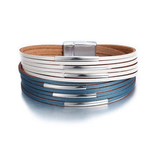 Load image into Gallery viewer, 17KM New Gold Leather Wrap Bracelets For Women Red Sliver Color Multiple Layers Charm Bracelet &amp; Bangle Party Fashion Jewelry