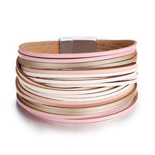 Load image into Gallery viewer, 17KM New Gold Leather Wrap Bracelets For Women Red Sliver Color Multiple Layers Charm Bracelet &amp; Bangle Party Fashion Jewelry