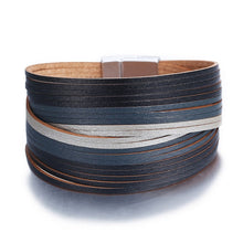 Load image into Gallery viewer, 17KM New Gold Leather Wrap Bracelets For Women Red Sliver Color Multiple Layers Charm Bracelet &amp; Bangle Party Fashion Jewelry