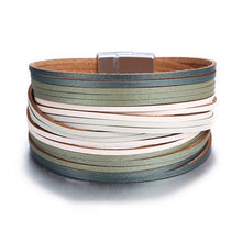 Load image into Gallery viewer, 17KM New Gold Leather Wrap Bracelets For Women Red Sliver Color Multiple Layers Charm Bracelet &amp; Bangle Party Fashion Jewelry