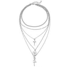 Load image into Gallery viewer, IPARAM Fashion Multiple Layers Cross Necklaces For Women Charm Gold Color Chokers Necklace Boho Collares Female Party Jewelry