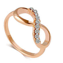 Load image into Gallery viewer, iMucci New Design hot sale Fashion Alloy Crystal Rings Gold Color Infinity Ring Statement jewelry Wholesale for women Jewelry