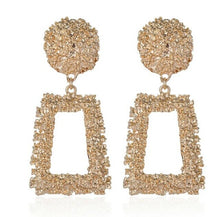 Load image into Gallery viewer, KMVEXO Big Vintage Earrings for Women Gold Silver Black Geometric Statement Earring 2019 Metal Earing Hanging Fashion Jewelry